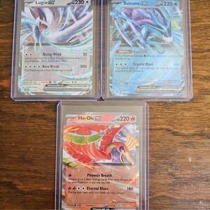 Pokémon TCG Lugia EX 017/034 & Ho-oh EX 007/034 & Suicune EX 010/034 Cards